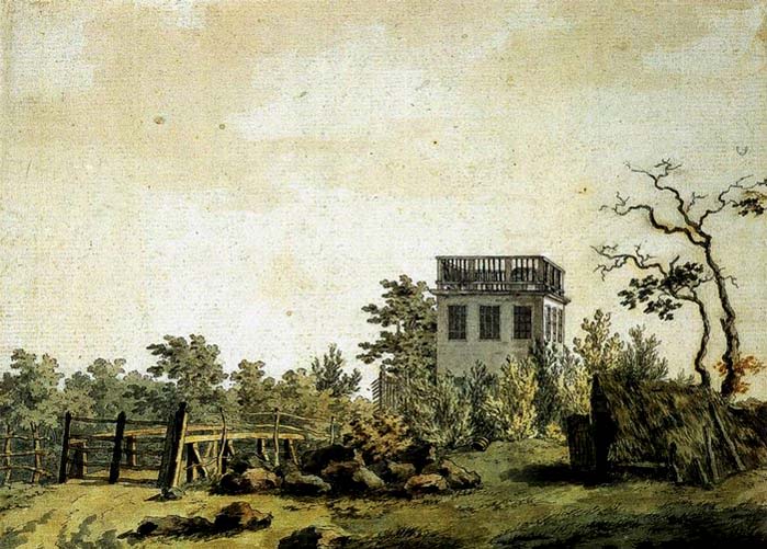 Caspar David Friedrich Landscape with Pavilion